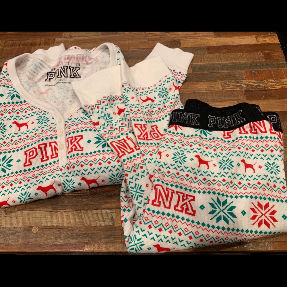 Victoria’s Secret Pink Flannel Christmas sleepwear